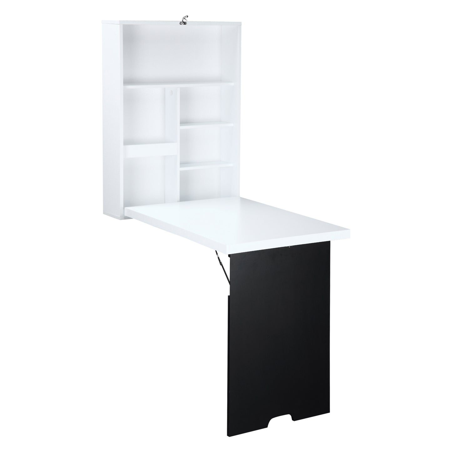Inklapbare Wandtafel – Vouwtafel – Klaptafel – Muurbureau – Wandbureau – Space Saving Ontwerp – MDF Schoolbord Wit