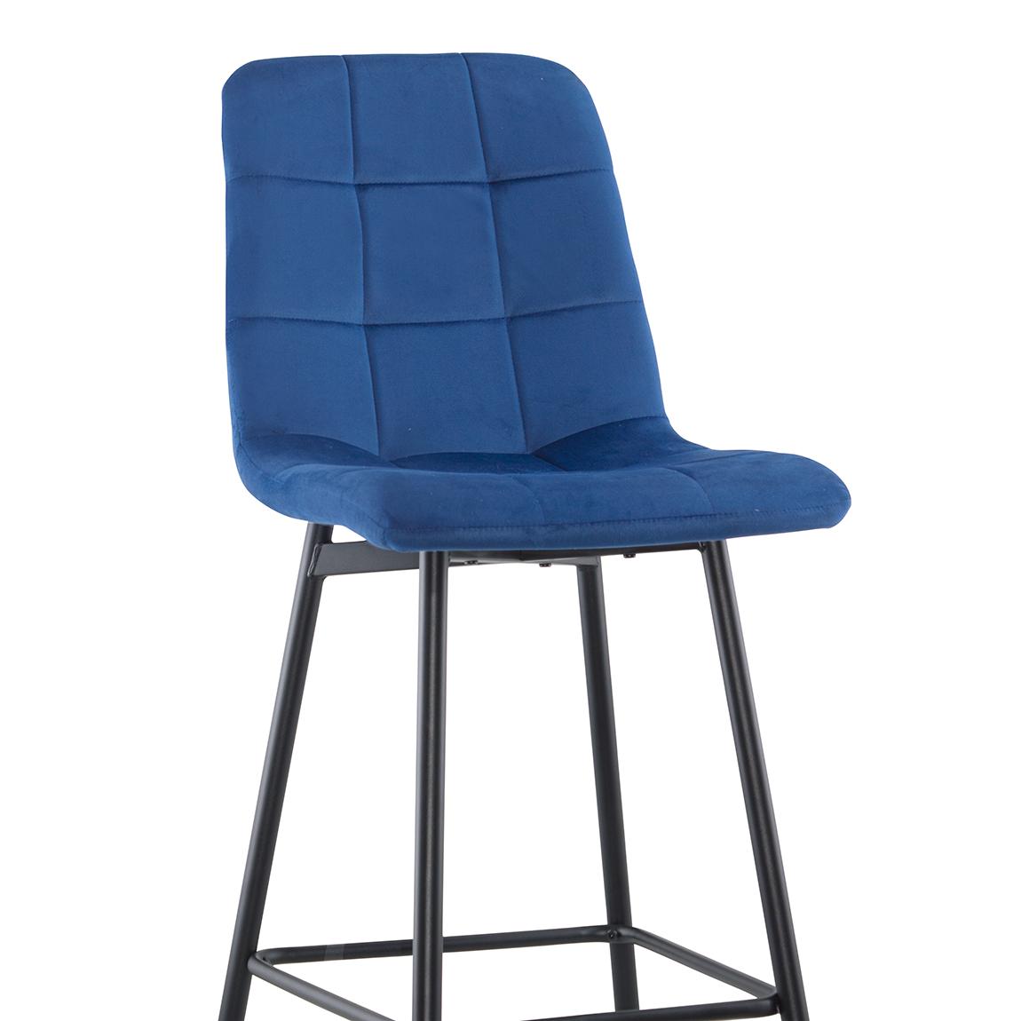 Velvet Fauteuils – Lounge Stoelen – Relaxstoelen – Zetel – Set Van 2 – Blauw Fluweel – Zwart Frame – Zachte Rugleuning – Voetensteun