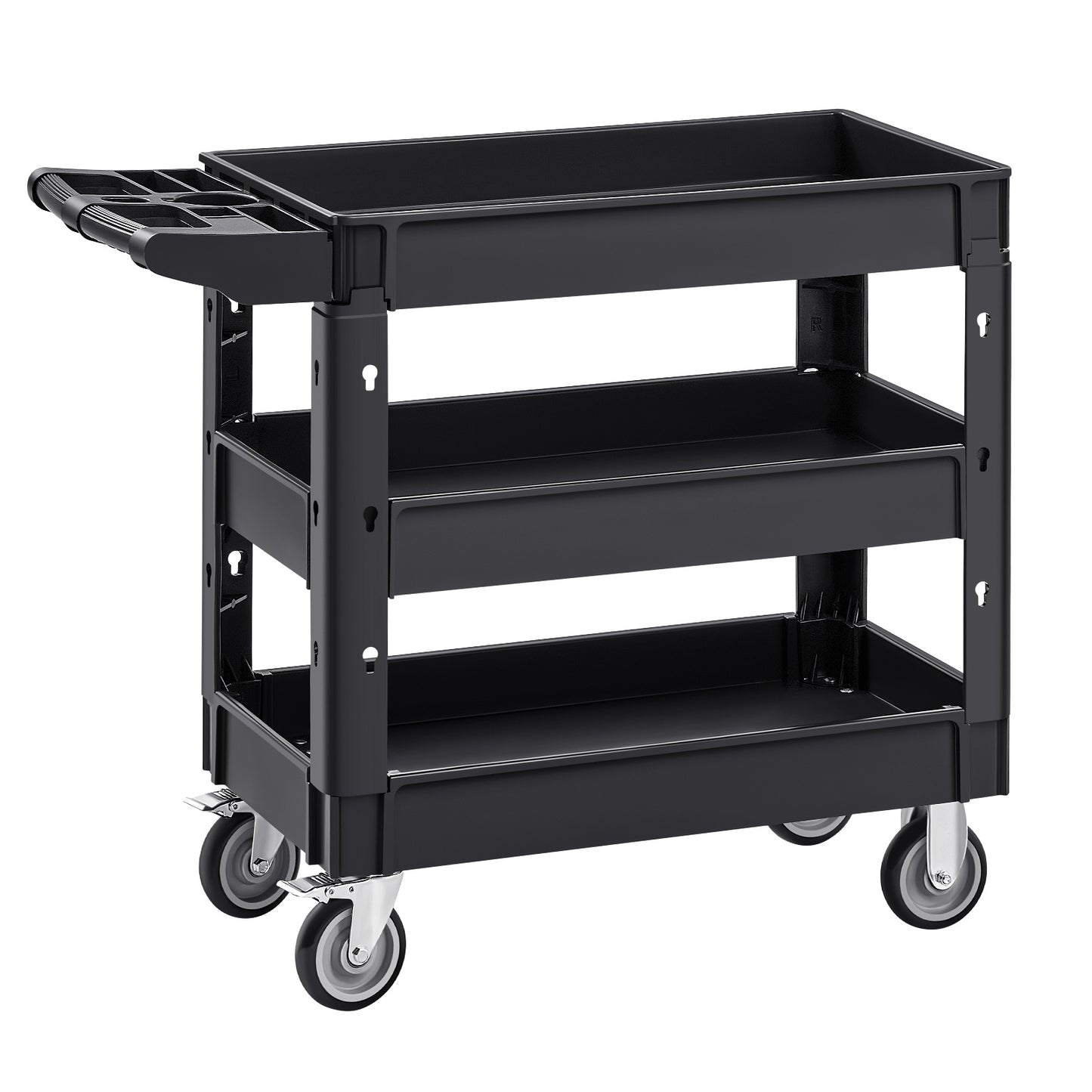 Servicewagen – Transportkar – Keukentrolley – Serveerwagen – Trolley – 3-laags – 250 kg Draagvermogen – 360° Draaibare Wielen met Remmen