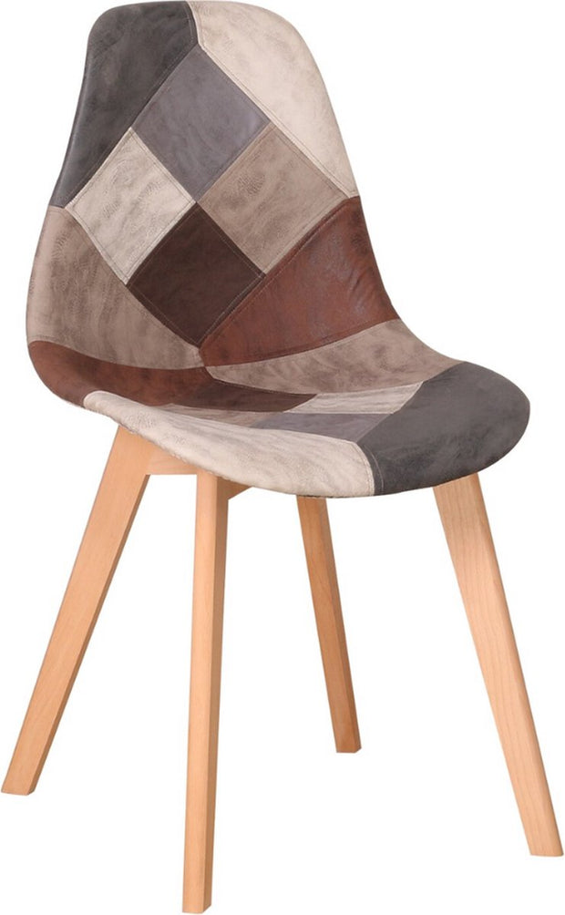 Stoelen - Eetkamerstoel - Eetkamerstoelen - 4 Stoelen - Houten Poten - Voor Keuken of Huiskamer - Moderne Look - Leuk Printje - Vrolijke Stoel - Bruin