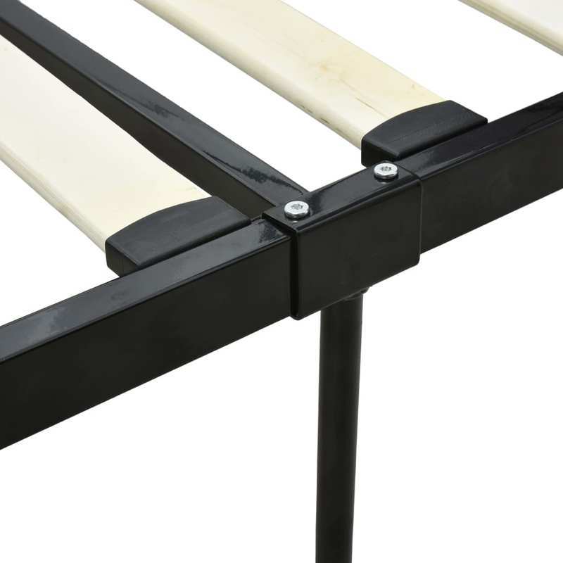 Ledikant – Babybed – Kinderbed – Meegroeibed – Peuterbed – Zwart Metaal – 160x200 cm – Stevig & Tijdloos Design