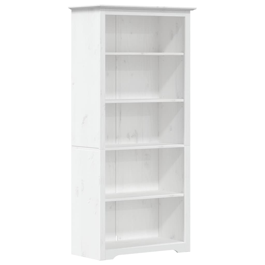 Boekenkast – Boekenkasten – Boekenplank – Opbergkast – Wandkast – Massief Hout – 5 Ruime Planken – Wit Gelakt – Compact Design
