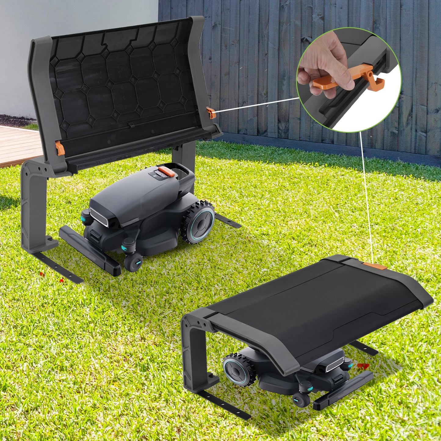 Robot Lawn Mower Garage Roof, Foldable, Sun And Rain Proof, Easy to Install, Garage for Robotic Lawnmowers, 72X56X36Cm
