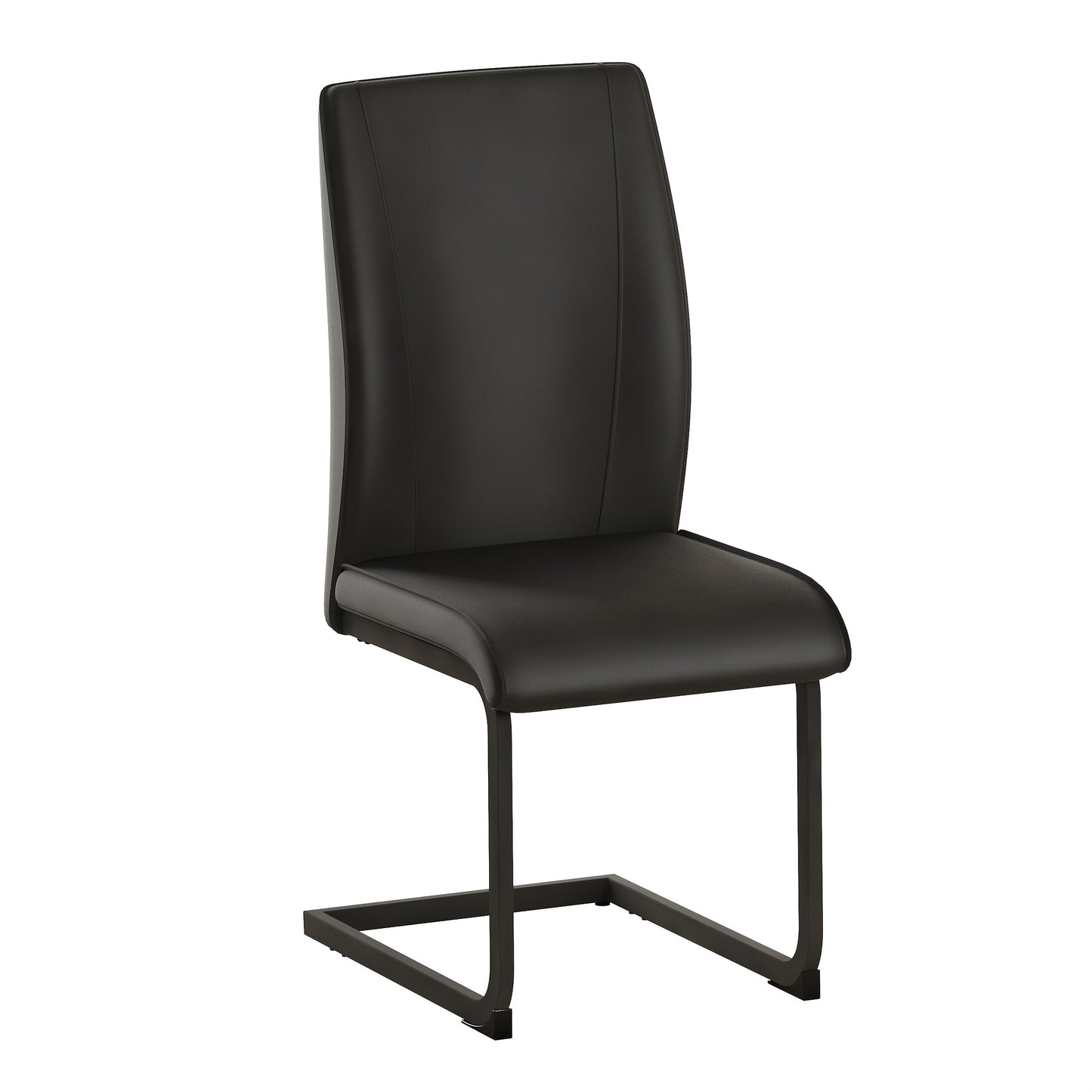 Two-piece PU Dining Chair Set: Black Metal Chair Legs, Ergonomic Design, Combining Comfort And Aesthetics.