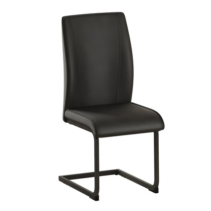 Two-piece PU Dining Chair Set: Black Metal Chair Legs, Ergonomic Design, Combining Comfort And Aesthetics.