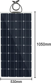 Flexibel Zonnepaneel - Compleet Pakket - 100W Solar Energy System - Buigbaar - UltraDun 3MM - Lichtgewicht - Zonnepaneel Camper