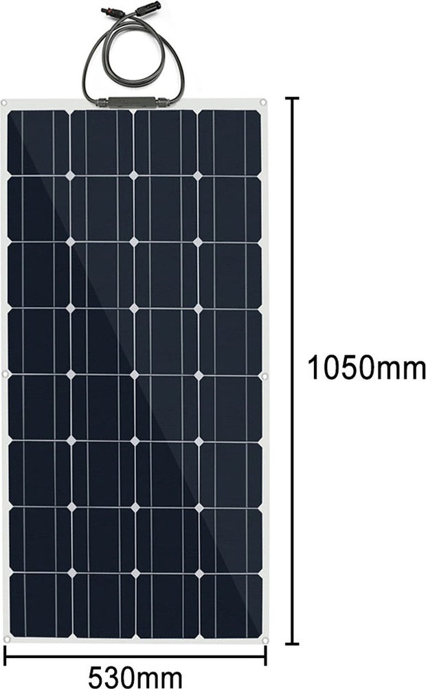 Flexibel Zonnepaneel - Compleet Pakket - 100W Solar Energy System - Buigbaar - UltraDun 3MM - Lichtgewicht - Zonnepaneel Camper