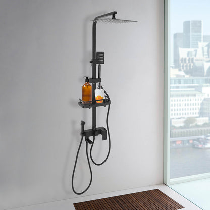 Doucheset – Douchekraan – Regendouche – Handdouche – Glijstang – Thermostatisch – Koperen Kern – Verstelbare Hoogte 73-116 cm