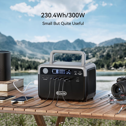 Draagbare Power Station – Mobiele Generator – Outdoor Accu – Noodstroomvoorziening – Camping Generator – 300W Vermogen – 230,4Wh LiFePO4 Batterij