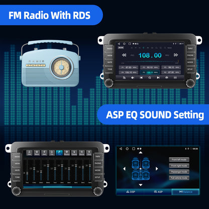 Multimedia Speler – Navigatiesysteem – Auto Radio – Android 14 Autostereo – Touchscreen – 7 Inch IPS Scherm – 4GB RAM + 64GB Opslag – Inclusief AHD Camera en Microfoon
