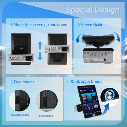 Autoruistation – Car Stereo – Multimedia Systeem – Android Radio – Navigatie Unit – 10,4 Inch Touchscreen – Draadloos CarPlay & Android Auto – Flexibel Rotatiescherm – Stuurbediening – Mirror Link – FM/RDS Radio – Inclusief Microfoon