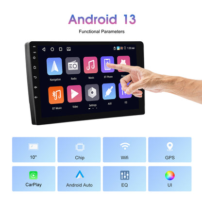 Android Auto Radio – Autoradio – Carplay – Multimedia Speler – Navigatiesysteem – 10 Inch HD Touchscreen – Android 13 OS – Inclusief Achteruitrijcamera