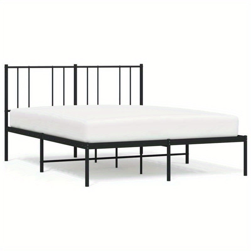 Bedframe – Bedframe Met Hoofdbord – Bed Stel – Bedframe Metaal – Bed Frame Zwart – Poedergecoat Staal – Maat 140x190 Cm