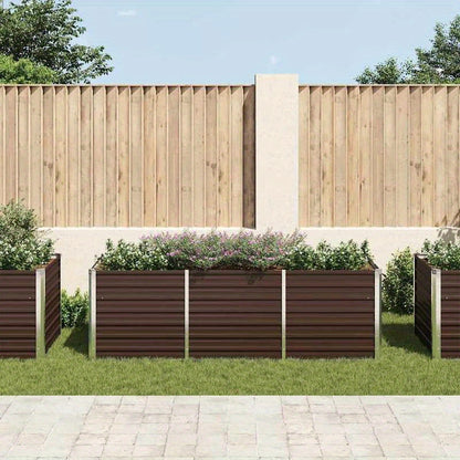 Hoogtebed Tuin – Verhoogd Bed – Plantenbak – Moestuinbak – Tuinbak – Gegalvaniseerd Staal – 240x80x77 cm – Weerbestendig Bruin