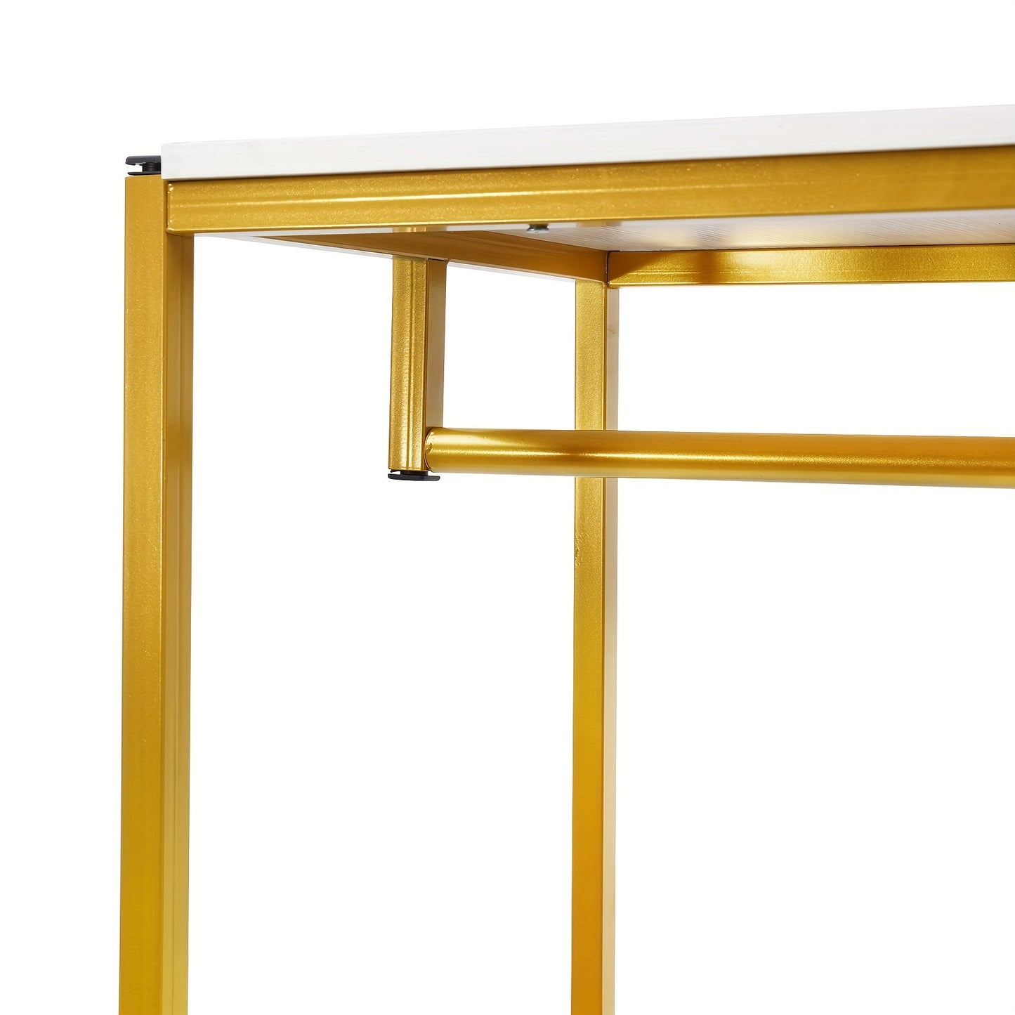 Kledingrek – Kledinghanger – Kledingstandaard – Kledinghouder – Garderoberek – Goudkleurig – Metaal en Hout – 120x45x190 cm – Met Stevige Onderplank