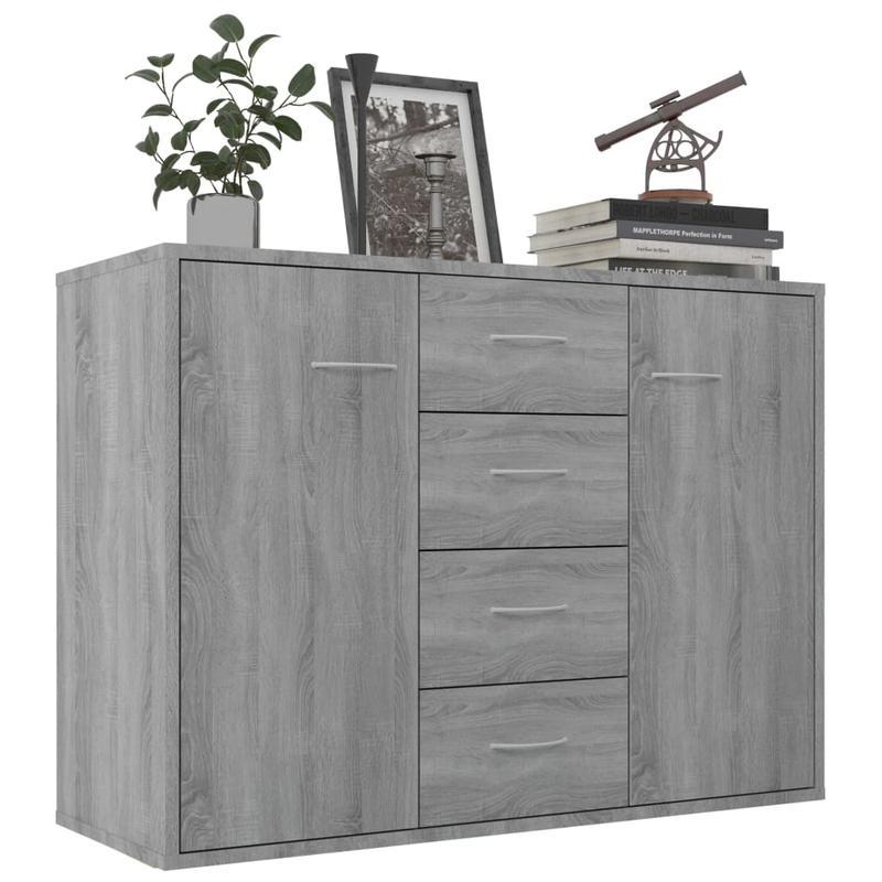 Sideboard – Dressoir – Opbergkast – Kast – Buffetkast – Grijs Sonoma – 88x30x65 cm – Houtwerkstof – Compact & Stijlvol
