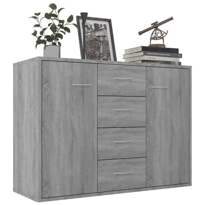 Sideboard – Dressoir – Opbergkast – Kast – Buffetkast – Grijs Sonoma – 88x30x65 cm – Houtwerkstof – Compact & Stijlvol