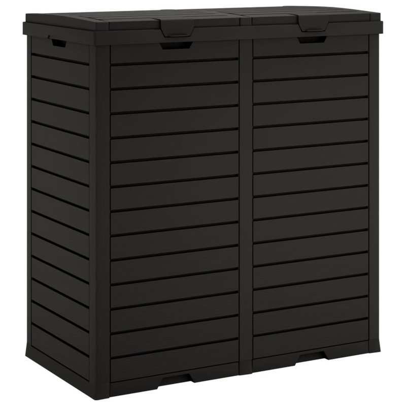 Buitenprullenbak – Tuinafvalbak – Afvalcontainer – Gft Bak – Recyclagebak – Zwart – Weerbestendig Polypropyleen – Ventilatie & Stabiele Poten – 78x41x86 cm