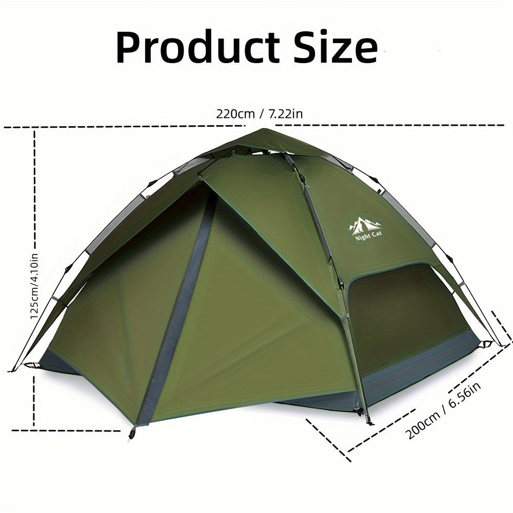 Pop-up Tent – Kampeertent – Festival Tent – Familie Tent – Snelle Opzet – Geschikt Voor 4 Personen – Army Groen – Automatische Opzetfunctie – Ventilatie Met Muggenbescherming