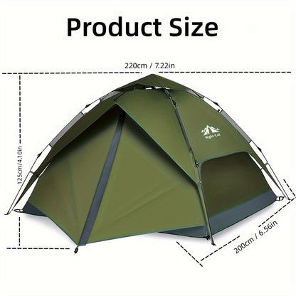 Pop-up Tent – Kampeertent – Festival Tent – Familie Tent – Snelle Opzet – Geschikt Voor 4 Personen – Army Groen – Automatische Opzetfunctie – Ventilatie Met Muggenbescherming