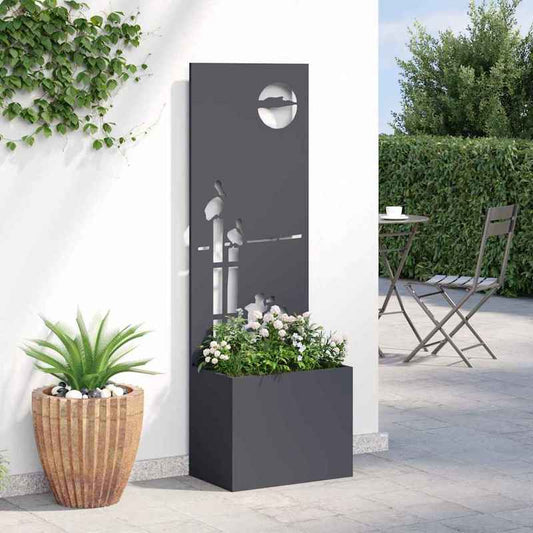Bloempot Anthraciet – Plantenbak – Buitenpot – Tuinpot – Balkonbak – Groot 50x140 cm – Weerbestendig Staal – Modern Minimalistisch Design