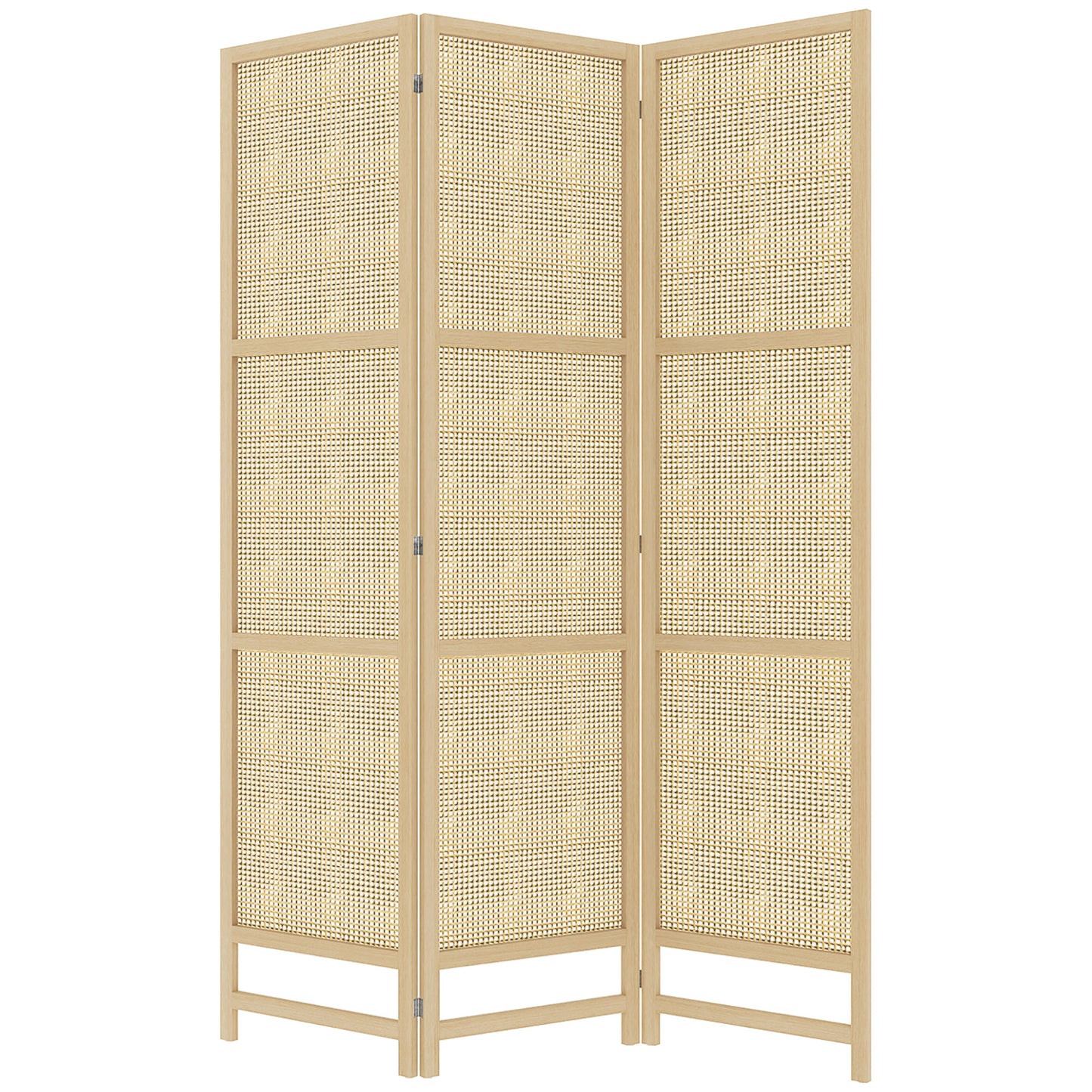 Kamerscherm – Roomdivider – Scheidingswand – Ruimteverdeler – Room Screen – Natuurlijke 3-Delige Kamerscherm – 180 cm Breed – Handgeweven Design – Inklapbaar & Vrijstaand