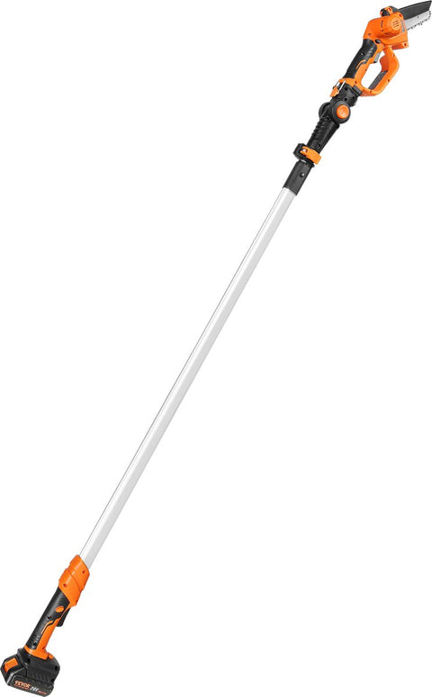 Telescopische Mini-Kettingzaag - Met Accu - 20v - 2Ah - 2 in 1 Accu-Snoeier Kettingzaag - Heggenschaar Snoeizaag - Met Telescoopsteel Verlenglengte Tot 2,43 M - Tuinboom Snoeigereedschap