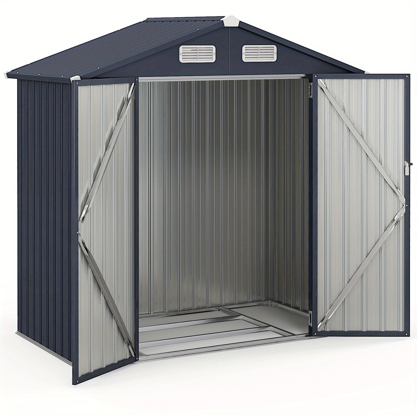 Tuinhuisje – Tuinschuur – Gereedschapsschuur – Tuinberging – Buitenopslag – Gegalvaniseerd Staal – 3,4m³ Ruimte – Slotbare Dubbele Deuren met Ventilatie