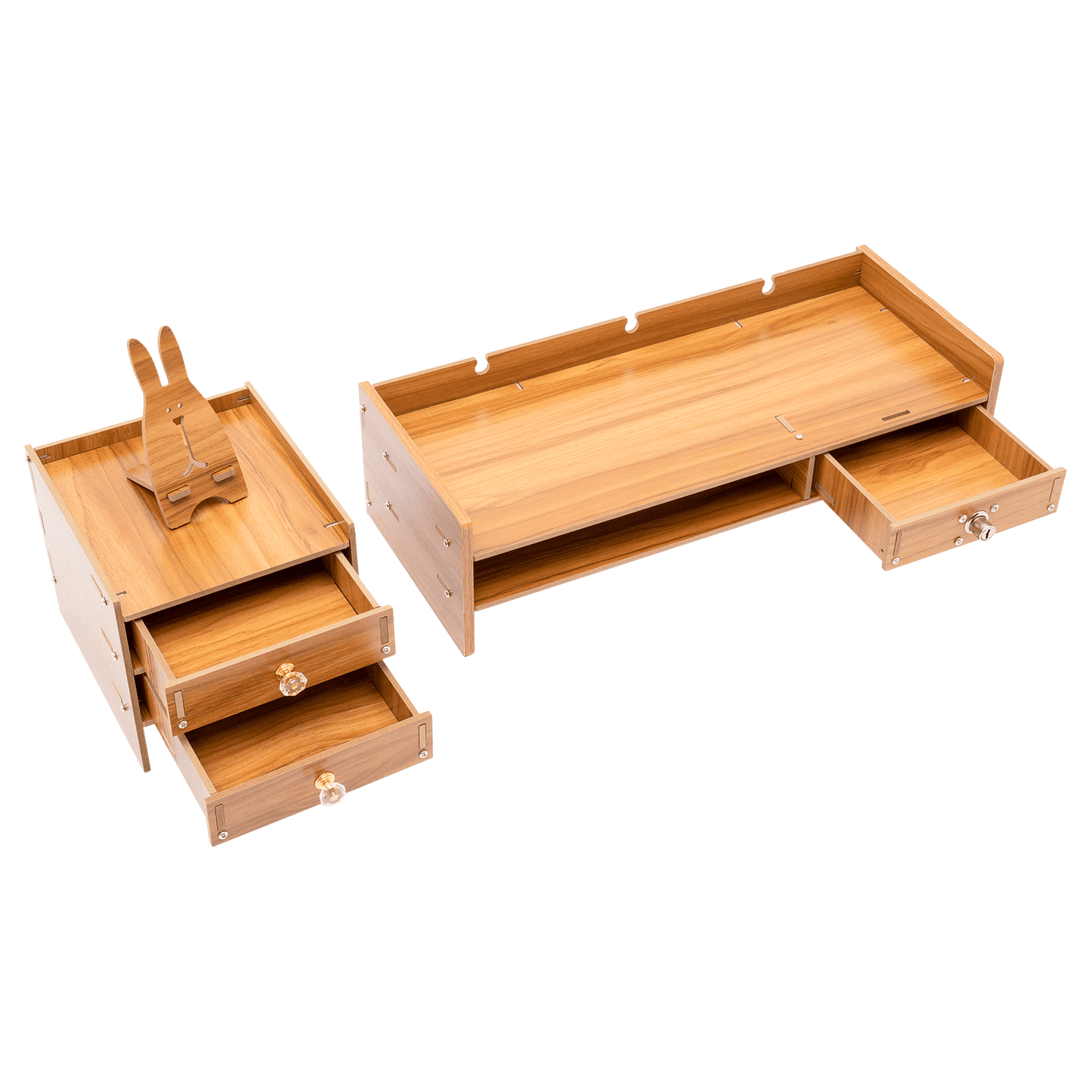 Bureau Organizer – Bureaurek – Desk Organizer – Opbergdoos – Documentenhouder – Houtkleur – Stevig Duurzaam Materiaal – Compact Formaat