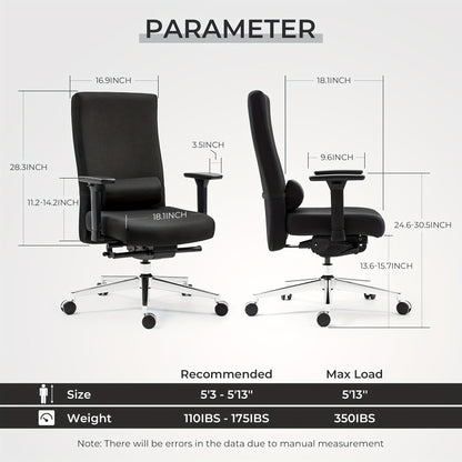 PU Bureaustoel – Computerstoel – Gamestoel – Werkstoelen – Draaistoel – Ergonomisch Recliner – Grote Hoge Rugleuning – Met Voetensteun – Wit