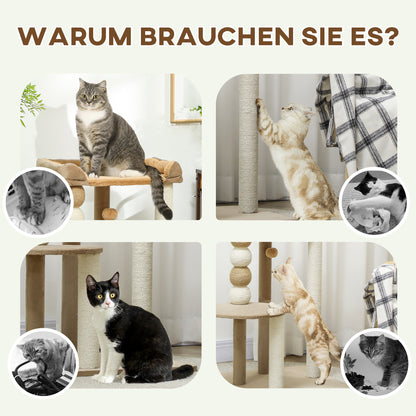 Krabmeubel Kat – Krabpaal Kat – Krabton – Krabboom – Krabpalen – 2 Verdiepingen Speelplezier – Robuuste Sisal Krabpalen Bruin
