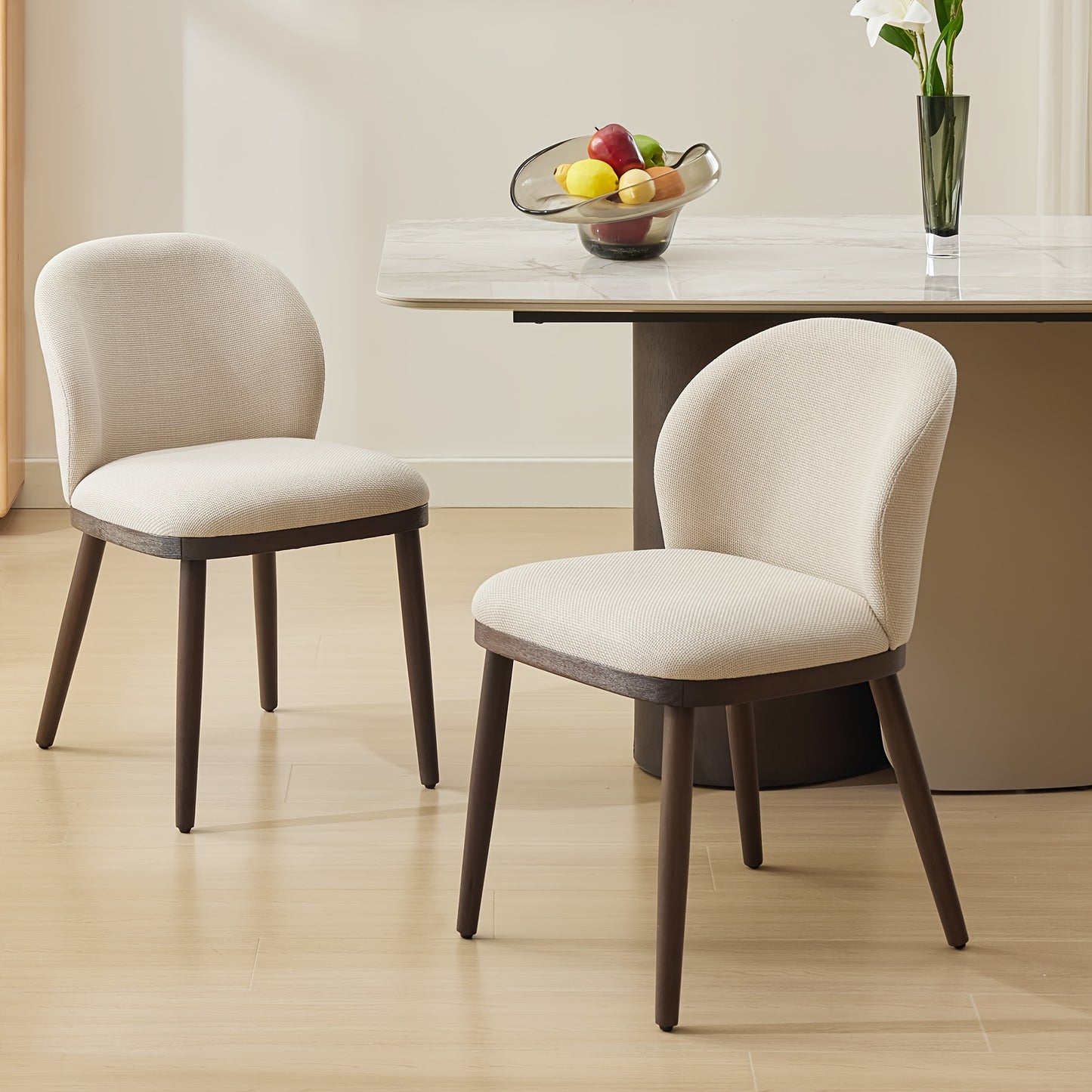Eetkamerstoelen – Stoelen – Kuipstoelen – Keukenstoelen – Set Van 2 – Ergonomische Rugleuning – Massief Houten Poten
