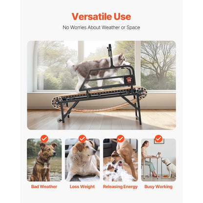 Hondloopband – Hondenloopmachine – Loopband Honden – Binnenloopband – Looptrainer Hond – Geschikt voor Grote Honden Tot 100 kg – Stevig Carbonstaal Frame met Houten Loopvlak