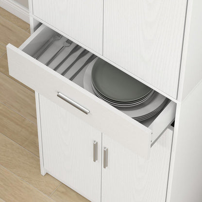 3-Laagse Keukenkast – Keukenkast Open – Buffetkast – Opbergkast Keuken – Keukenkast Zonder Deuren – Verstelbare Planken – Robuuste MDF & Spaanplaat