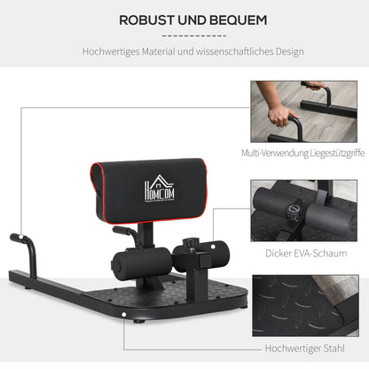Sissy Squat Trainer – Knie Trainer – Leg Trainer – Buikspier Trainer – Bilspier Trainer – Zwart – 3-in-1 Verstelbaar – Stevig Stalen Frame Tot 120 Kg