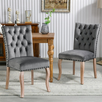 Eetkamerstoel – Dinerstoel – Keukenstoel – Woonkamerstoel – Stoel Met Deurklopper – Set Van 2 – Velvet Bekleding – Stevig Frame