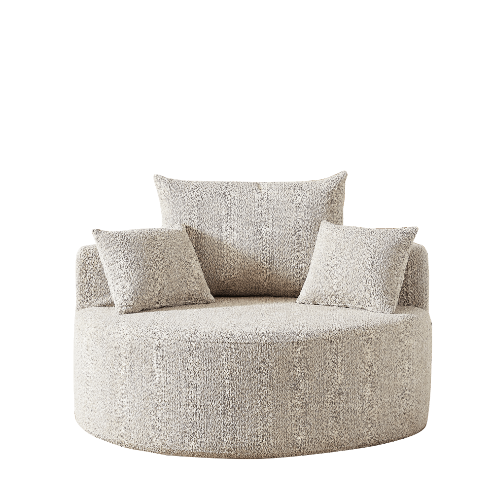 Eenpersoons Slaapstoel – Slaapfauteuil – Bedstoel – Slaapzetel – Slaapbank – Modern Beige Chenille – Direct Gebruiksklaar – Comfortabel Schuim