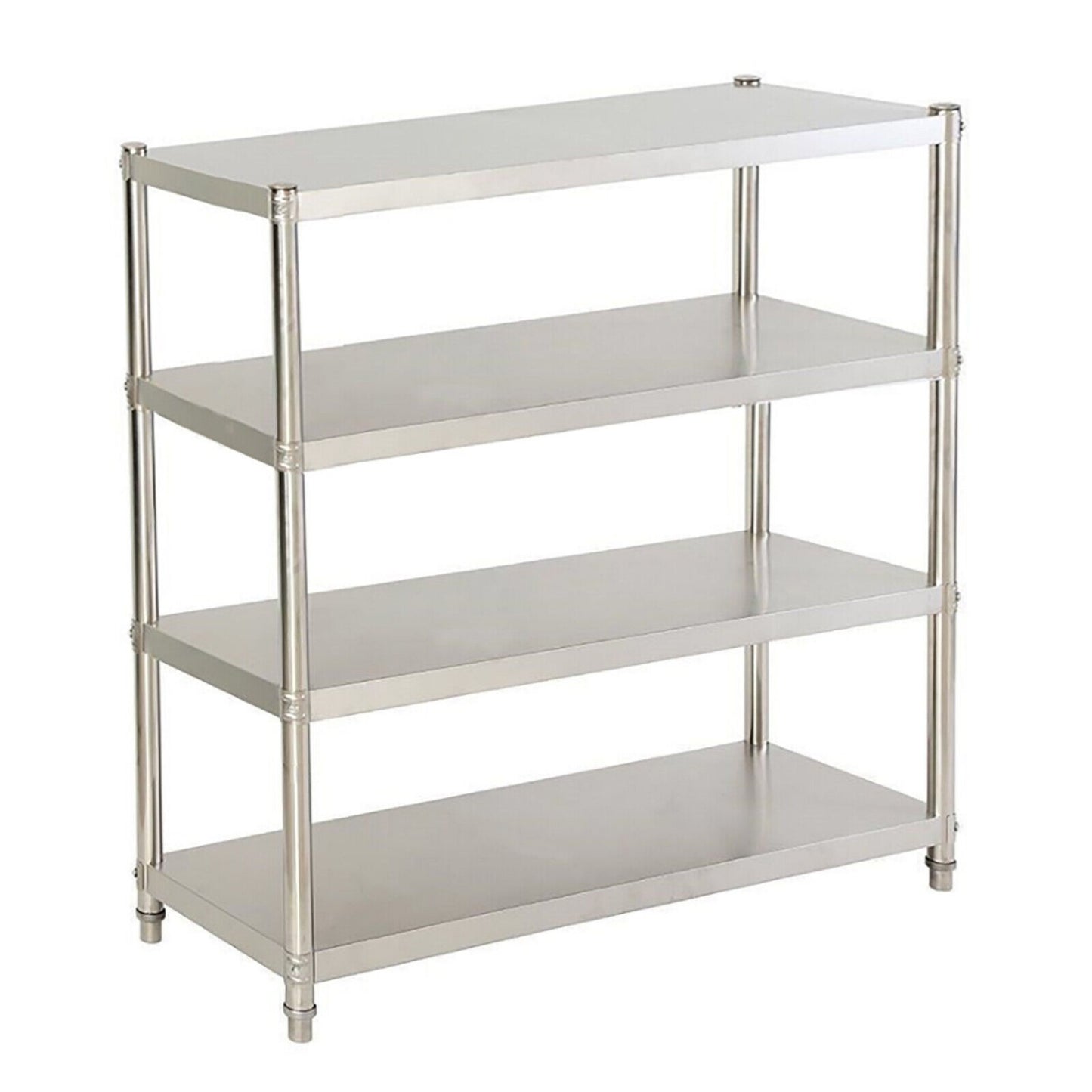 Stalen rek – Opbergrek – Stellingkast – Keukenrek – Magazijnrek – 120x40x150 cm – 4 planken – Roestvrij staal 201 – Extra stevig en duurzaam
