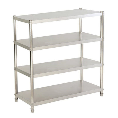 Stalen rek – Opbergrek – Stellingkast – Keukenrek – Magazijnrek – 120x40x150 cm – 4 planken – Roestvrij staal 201 – Extra stevig en duurzaam