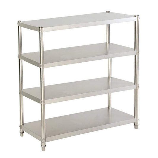 Stalen rek – Opbergrek – Stellingkast – Keukenrek – Magazijnrek – 120x40x150 cm – 4 planken – Roestvrij staal 201 – Extra stevig en duurzaam