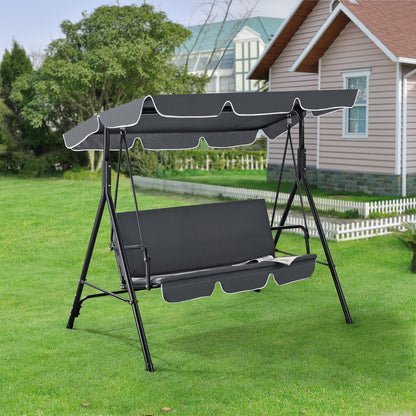 Tuinschommelbank – Schommelbank – Hollywoodschommel – Verandaschommel – Hangbank – 3-Zits – Gepoedercoat Staal – Waterafstotende Polyester Bekleding