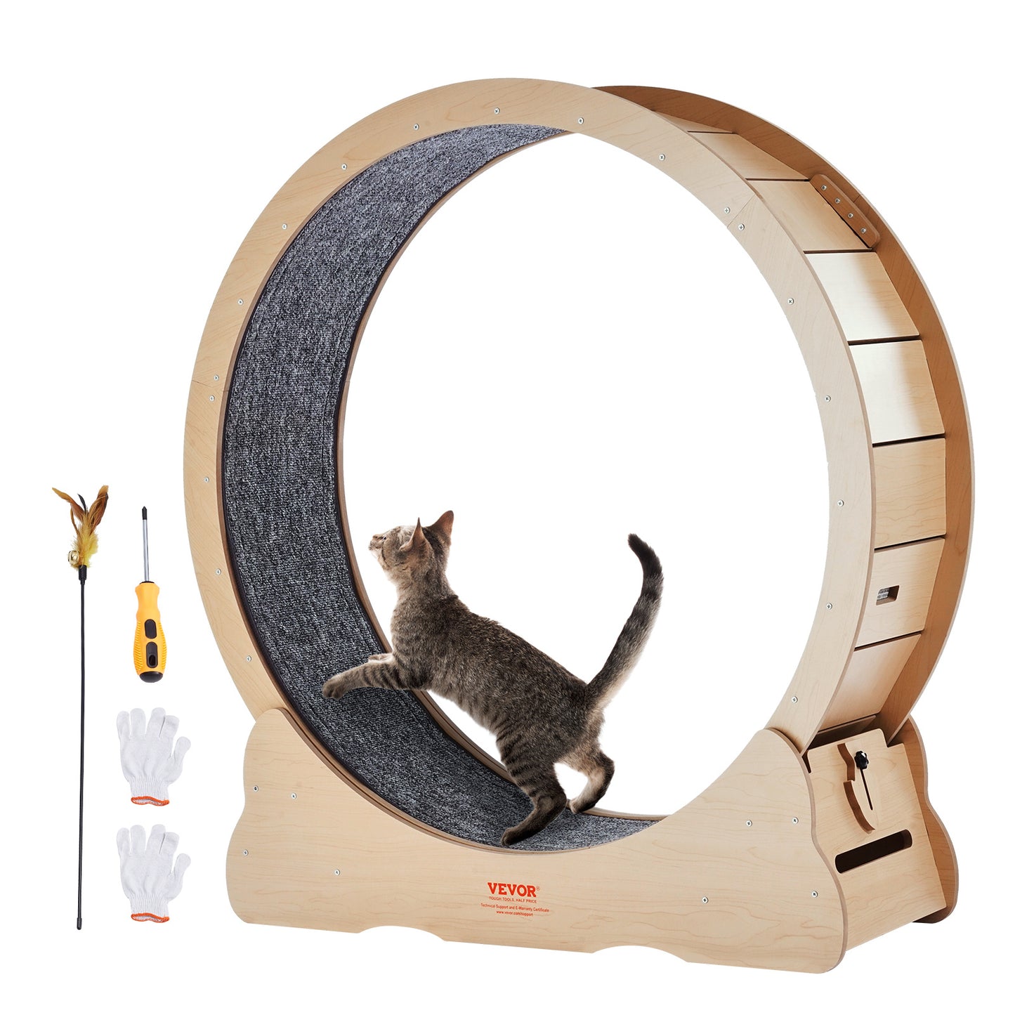 Kattenrenfiets – Kattenlooprad – Kattenrad – Kattenwiel – Kattenfitness – Grote 110 cm diameter – Stil en Geluiddempend Design