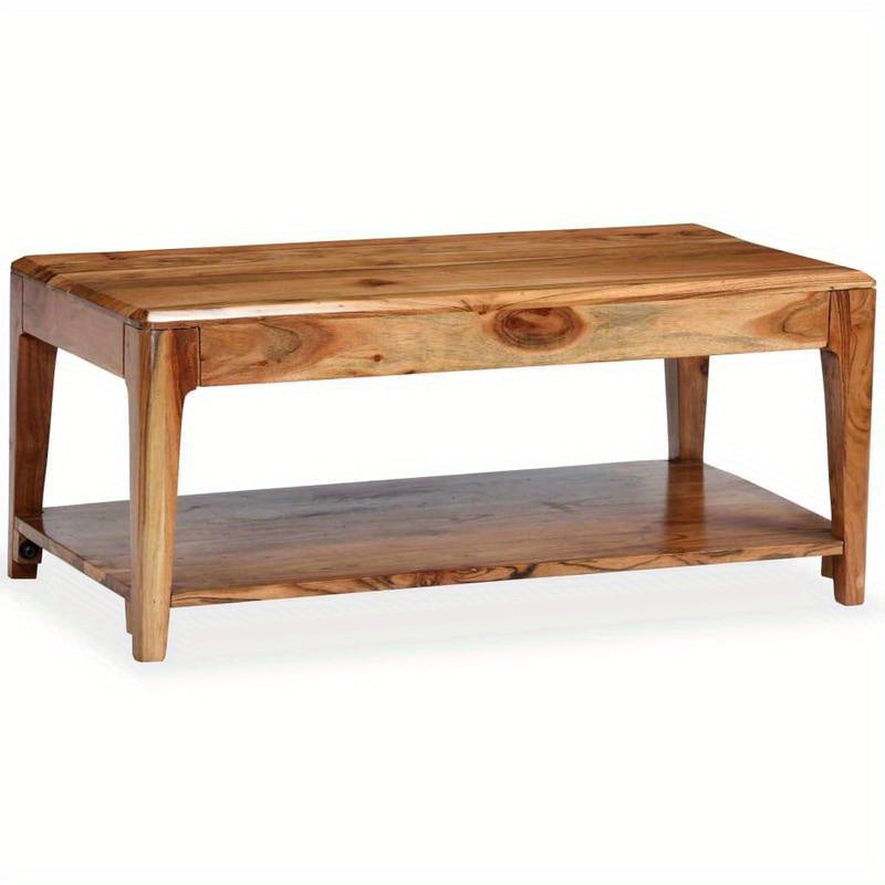 Salontafel – Koffietafel – Tafelblad – Woonkamertafel – Houten Tafel – Massief Hout – 88x50x38 cm – Verwijderbaar Tafelblad