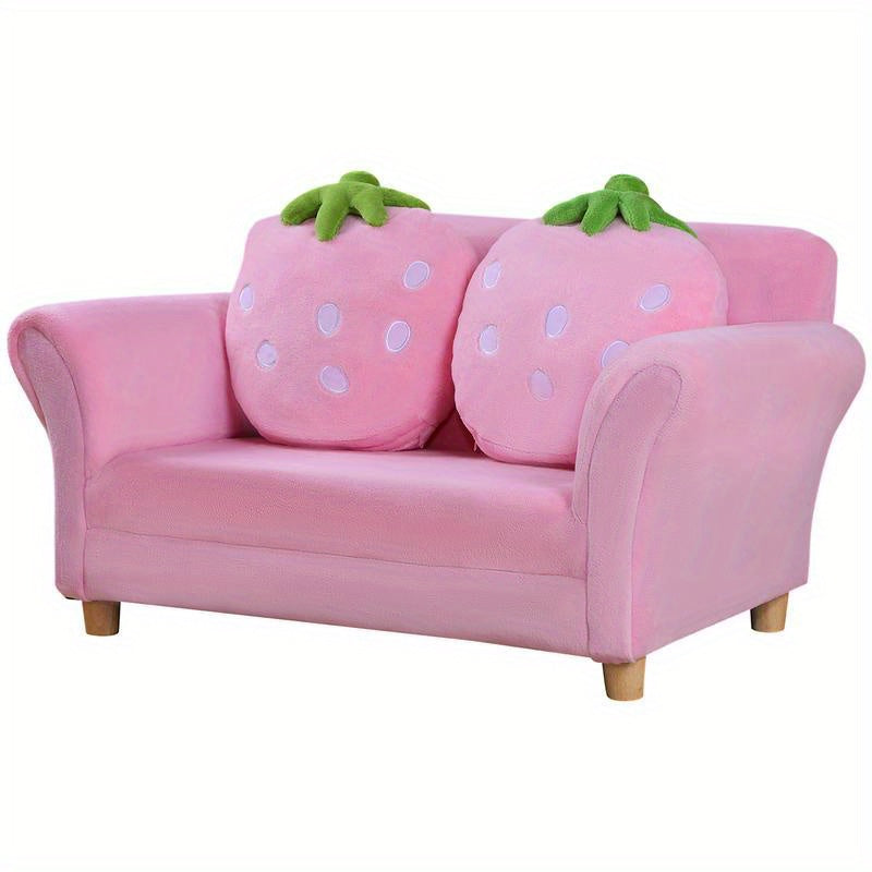 Fauteuil – Zitzetel – Armstoel – Loveseat – Sofa Chair – Zacht Schuim – Stevig Frame – Aardbeienprint – Roze Wit – Multifunctioneel – Onderhoudsvriendelijk