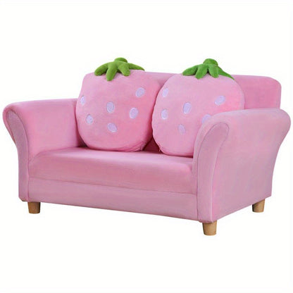Fauteuil – Zitzetel – Armstoel – Loveseat – Sofa Chair – Zacht Schuim – Stevig Frame – Aardbeienprint – Roze Wit – Multifunctioneel – Onderhoudsvriendelijk