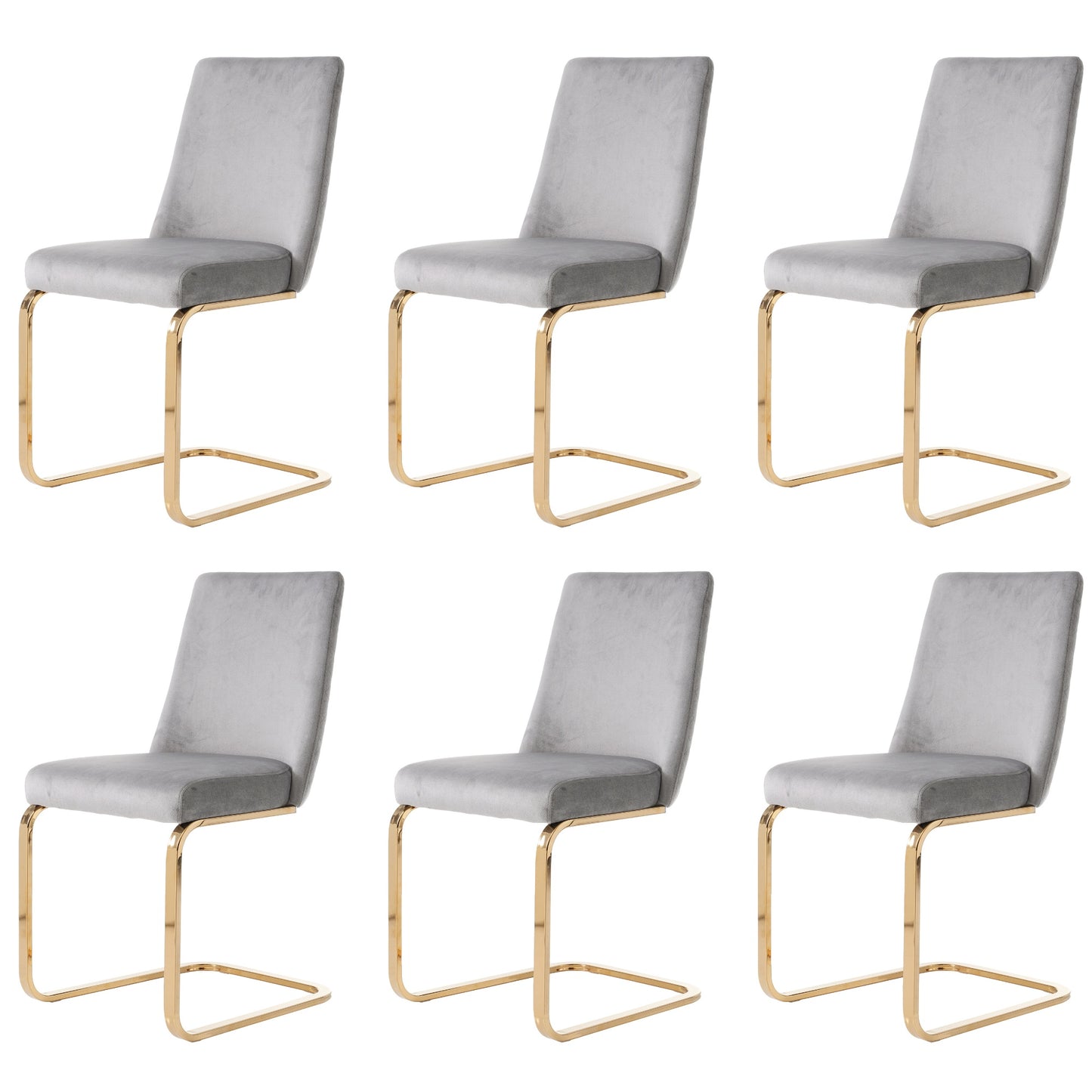 Eetkamerstoelen – Velvet Stoelen – Kuipstoelen – Stoelen – Meubels – Set Van 6 – Diamond Back Design – Gouden Metalen Poten