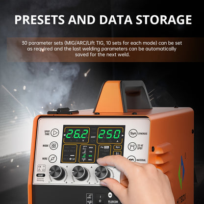 Lasapparaat – MIG Lasmachine – Elektrode Lasser – TIG Lasser – MMA Lasapparaat – 250A Vermogen – IGBT Inverter Met LED Display