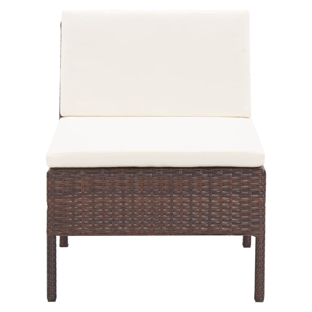 Loungeset – Loungesofa – Tuinset – Loungemeubel – Tuinmeubel – 3-delig – Weerbestendig PE Rattan – Comfortabele Afneembare Kussens – Modulair Ontwerp – Warm Bruin