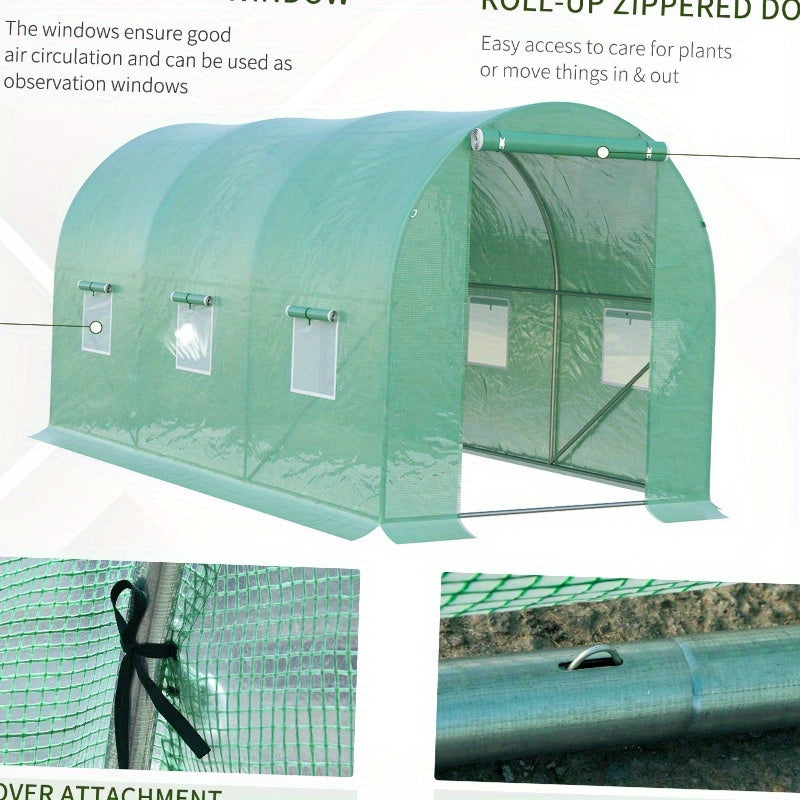 Kas – Kweekkas – Broeikas – Tuinkas – Plantenkas – Lichtgewicht Polyethyleentereftalaat – 395x195x190 cm – 6 Ventilatieraampjes Met Insectengaas