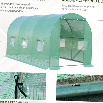 Kas – Kweekkas – Broeikas – Tuinkas – Plantenkas – Lichtgewicht Polyethyleentereftalaat – 395x195x190 cm – 6 Ventilatieraampjes Met Insectengaas